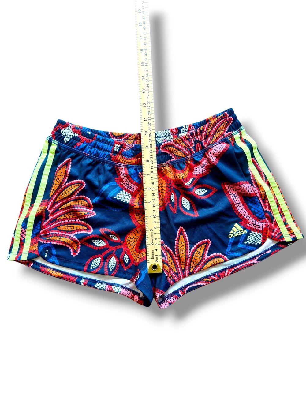 Women's Adidas Farm Rio Pacer 3-Stripes Knit Shorts in a blue floral print - Picture 6 of 16